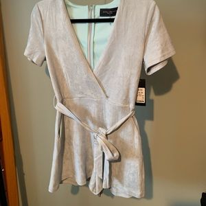 Akira suede romper